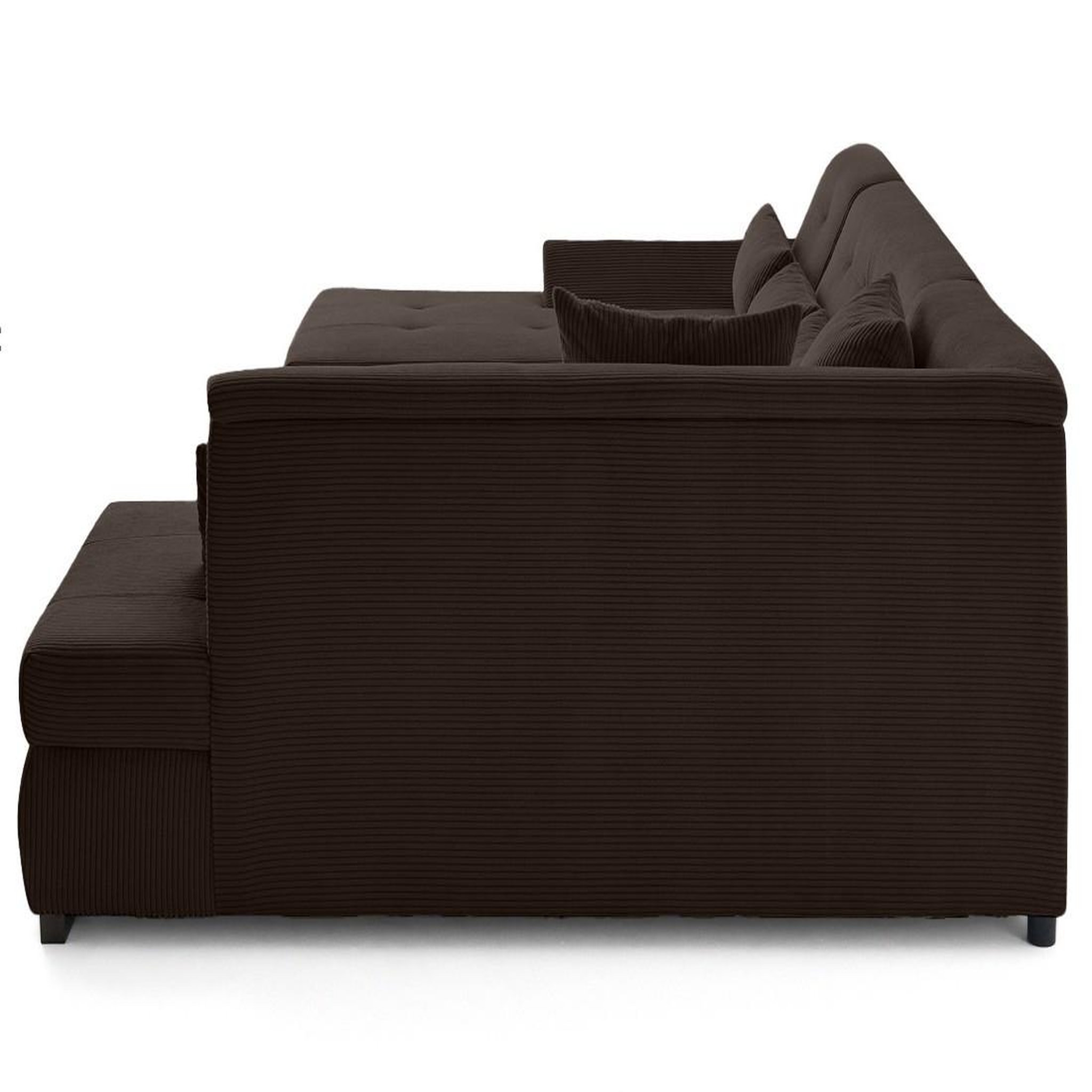 Voir la diapositive 4 : LISA DESIGN Vermont s - canapé panoramique d'angle droit 7 places en velours côtelé