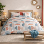 Les Ateliers du Linge Parure de housse de couette 100% coton 57fils halley. Coloris disponibles : Rouge
