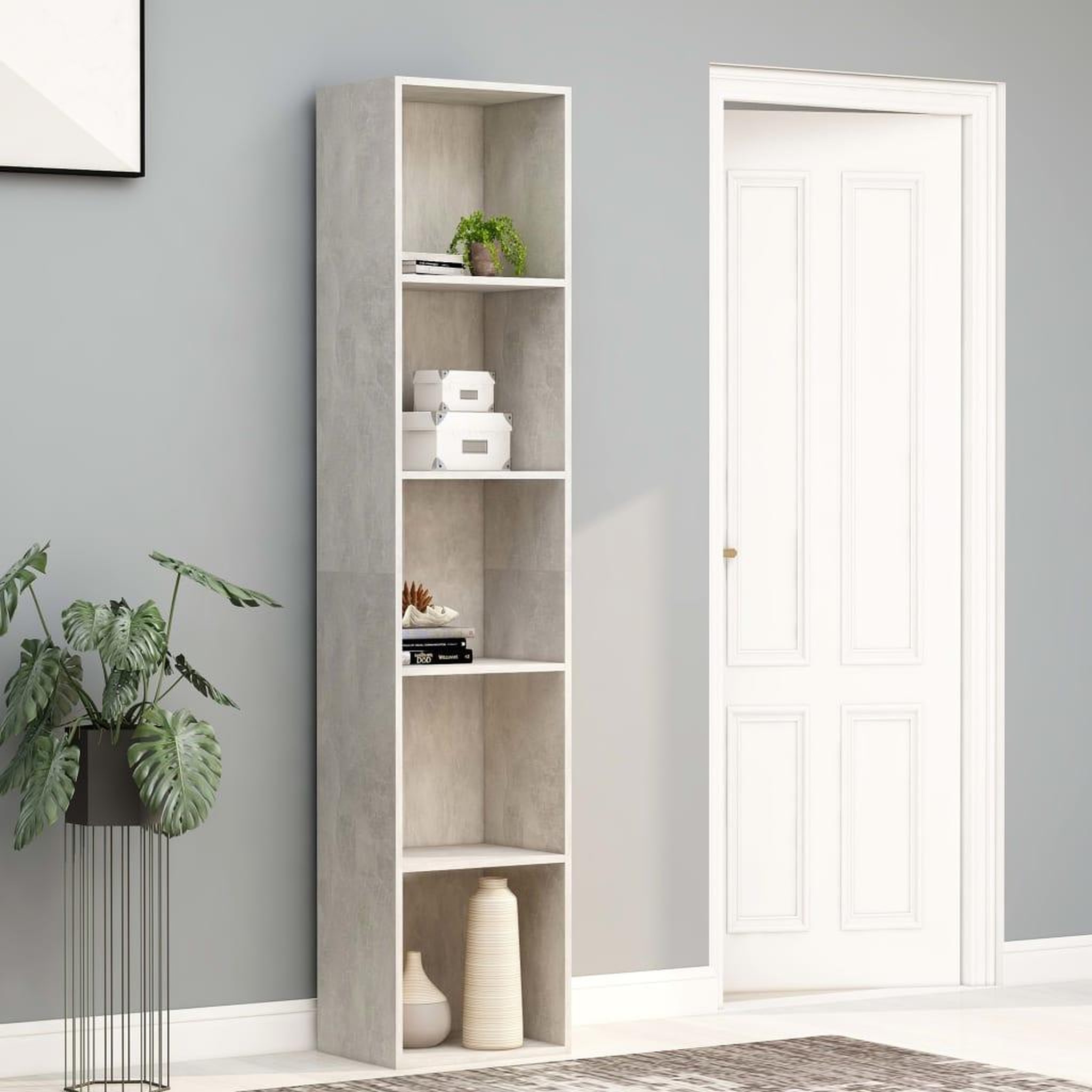 Voir la diapositive 1 : VIDAXL Bibliotheque Gris beton 40x30x189 cm Bois d'ingenierie