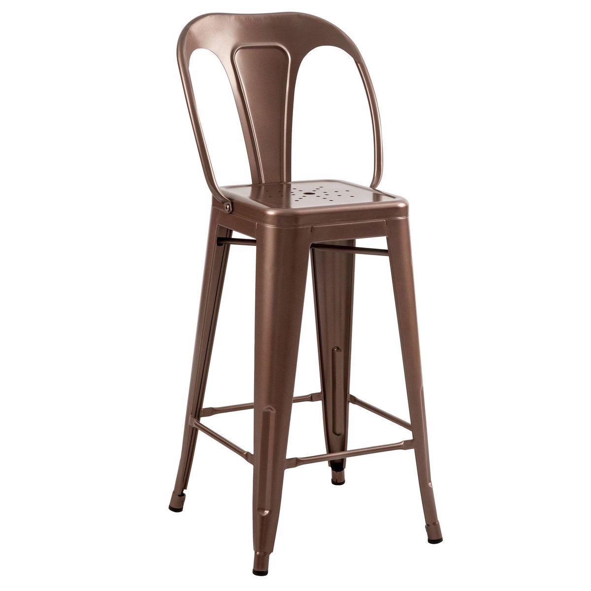 Rendez vous déco Lot de 2 chaises pour îlot central 67 cm en métal cuivre-Indus