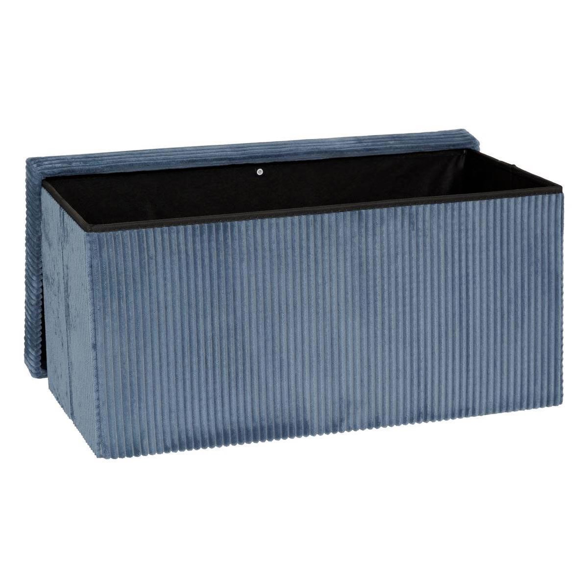 Voir la diapositive 2 : ATMOSPHERA Banquette coffre pliable  arum  76cm bleu encre