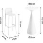 Voir la diapositive 3 : Habitat et Jardin Table et chaises hautes de bistrot empilables  Vaena  - 2 places - Blanc