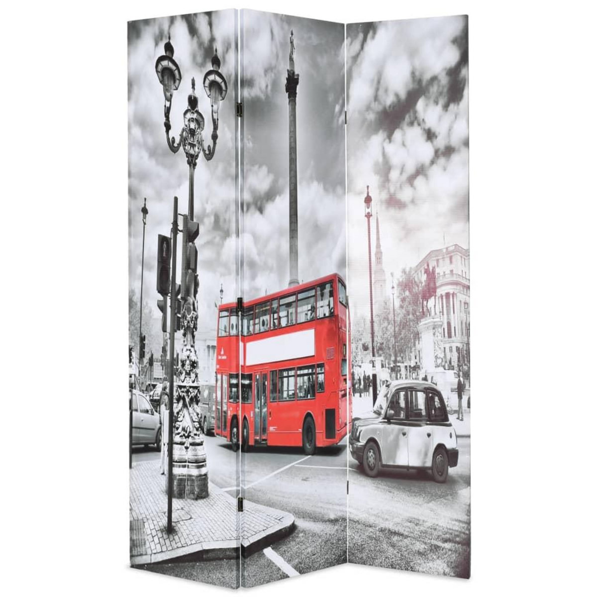 VIDAXL Cloison de separation 120 x 170 cm Bus londonien Noir et blanc