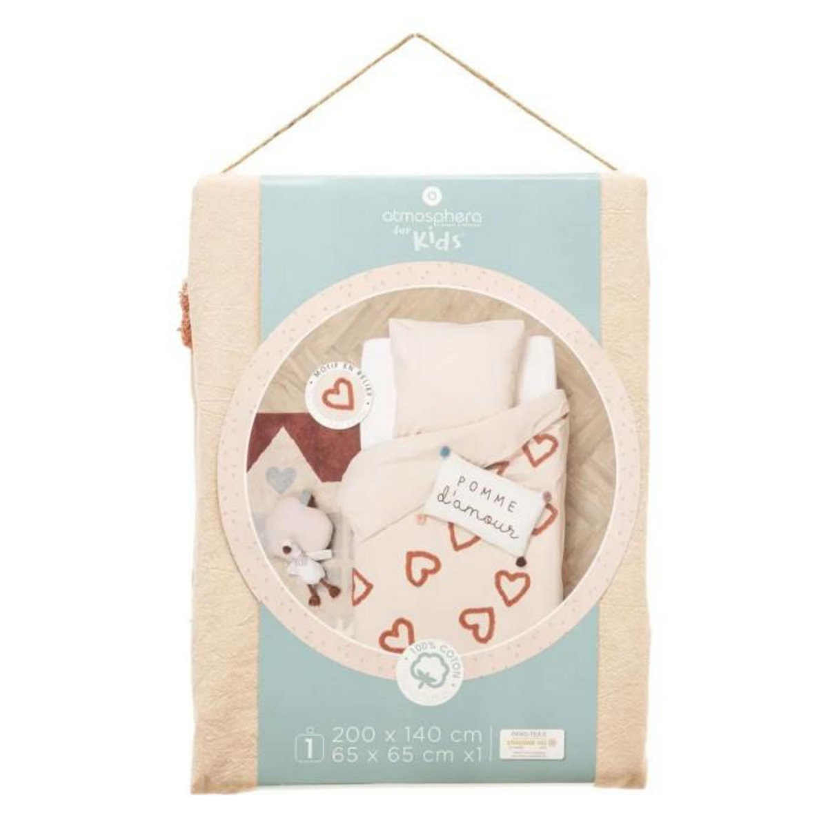 Atmosphera Kids Parure de Lit 2 Pièces  Campagne  140x200cm Rose