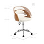Voir la diapositive 4 : Rendez vous déco Chaise de bureau pivotante en bois et PU blanc-Louis
