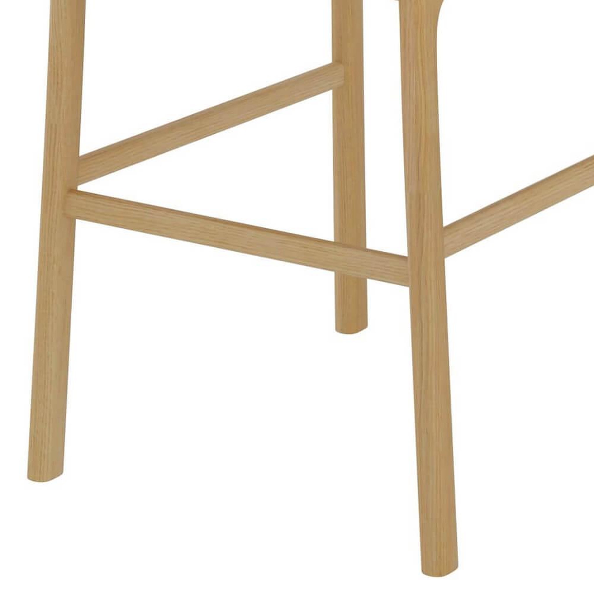 Voir la diapositive 3 : MAISON PAVANE Lot de 2 chaises pour îlot central 66 cm en tissu beige et bois-lana