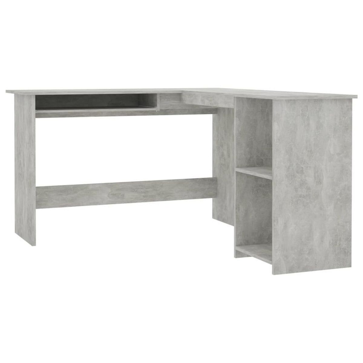VIDAXL Bureau d'angle en forme de L Gris Beton Bois d'ingenierie