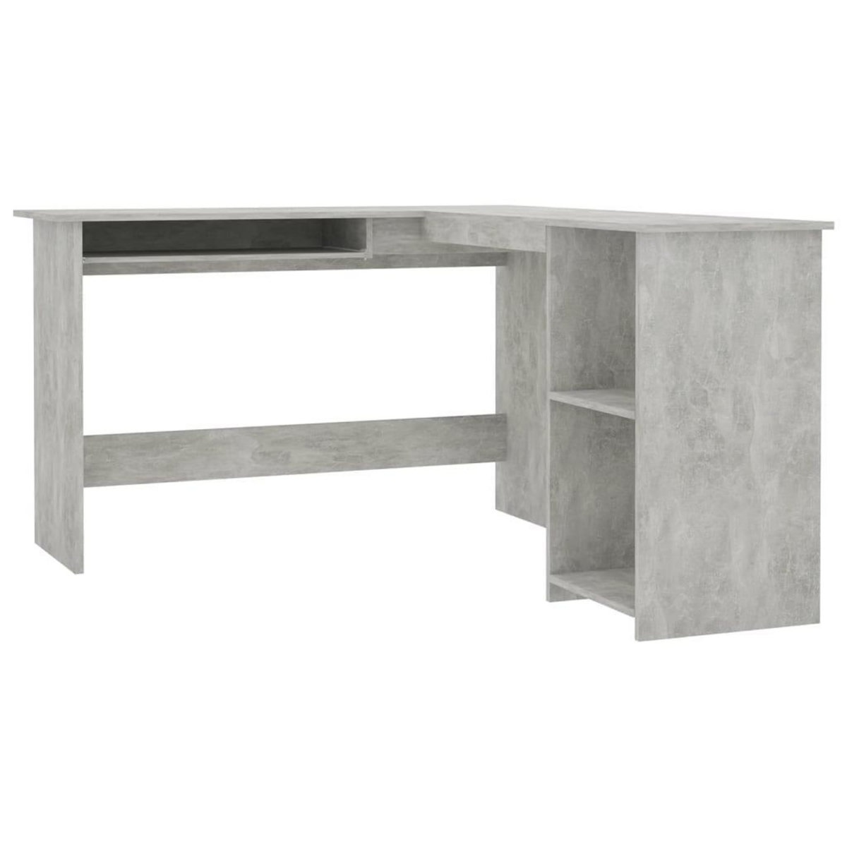 VIDAXL Bureau d'angle en forme de L Gris Beton Bois d'ingenierie
