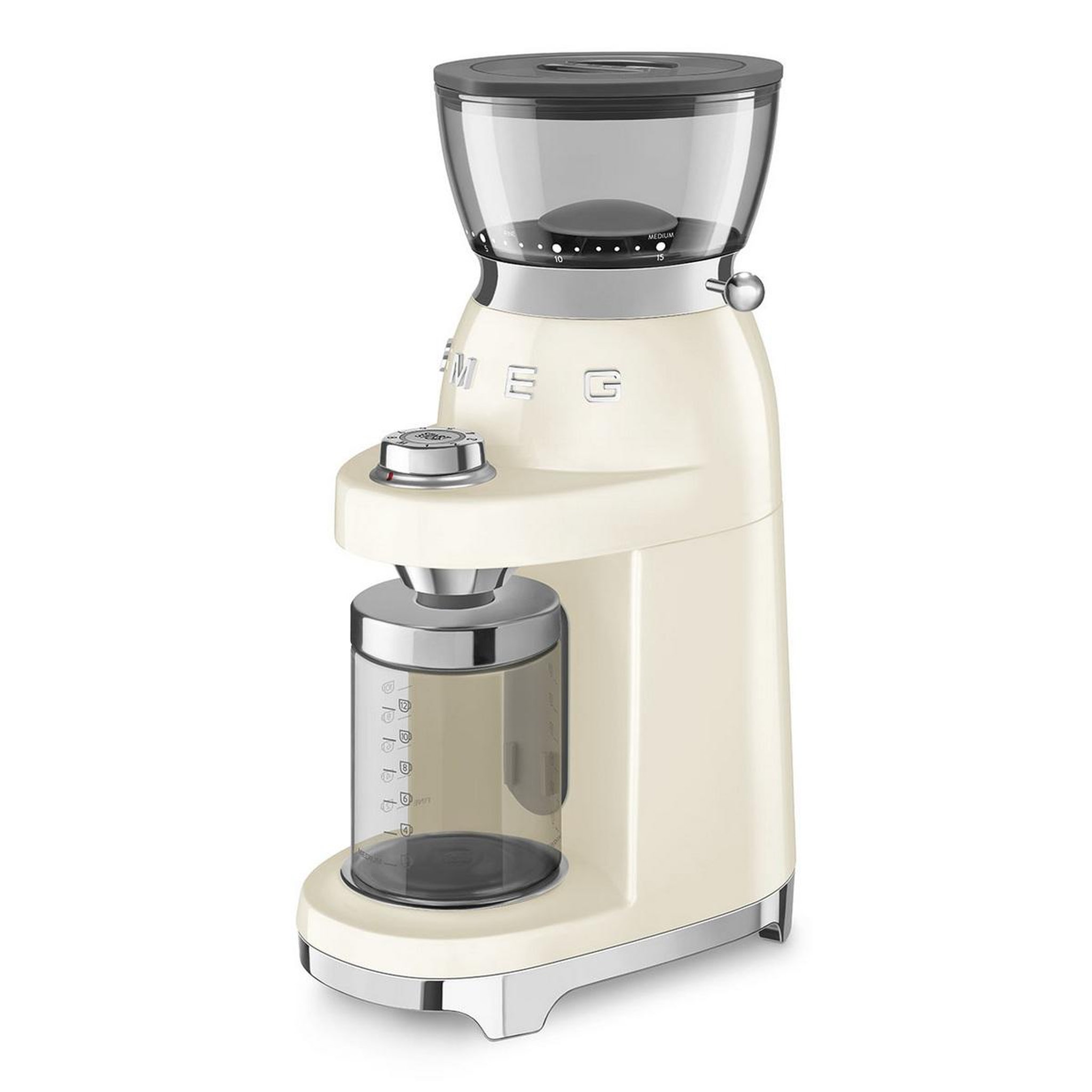 Voir la diapositive 2 : SMEG Moulin à café 240g 150w crème - cgf03creu