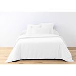 ATELIER DU COTON Parure de drap et drap housse coton 57fils uni. Coloris disponibles : Blanc