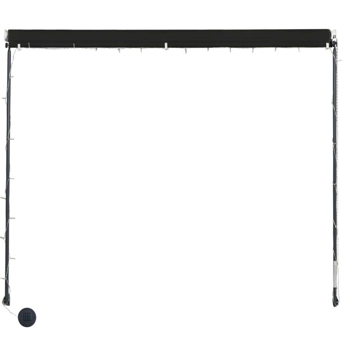 VIDAXL Auvent retractable avec LED 150x150 cm Anthracite