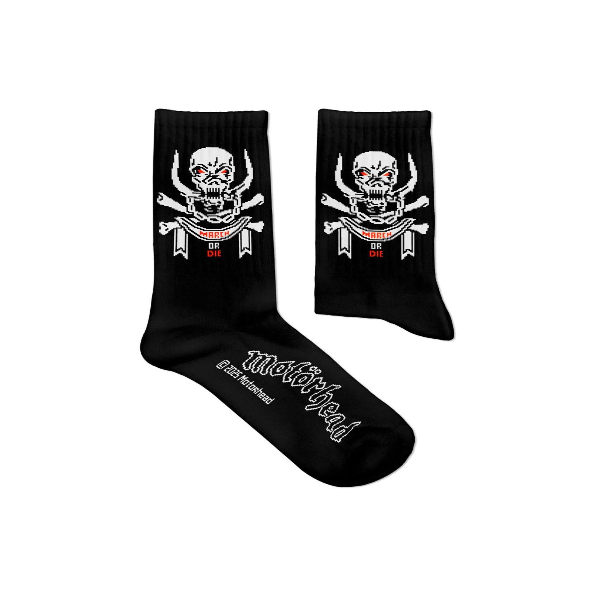 SOCK AFFAIRS Chaussettes sport motörhead, march or die. Coloris disponibles : Noir