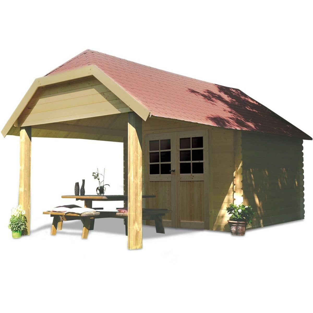 Habitat et Jardin Abri jardin  Cork  - 8.88 m² - 2.98 x 2.65 x 3.09 m - 28 mm