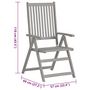 Voir la diapositive 6 : VIDAXL Chaises inclinables de jardin lot de 3 et coussins Bois acacia