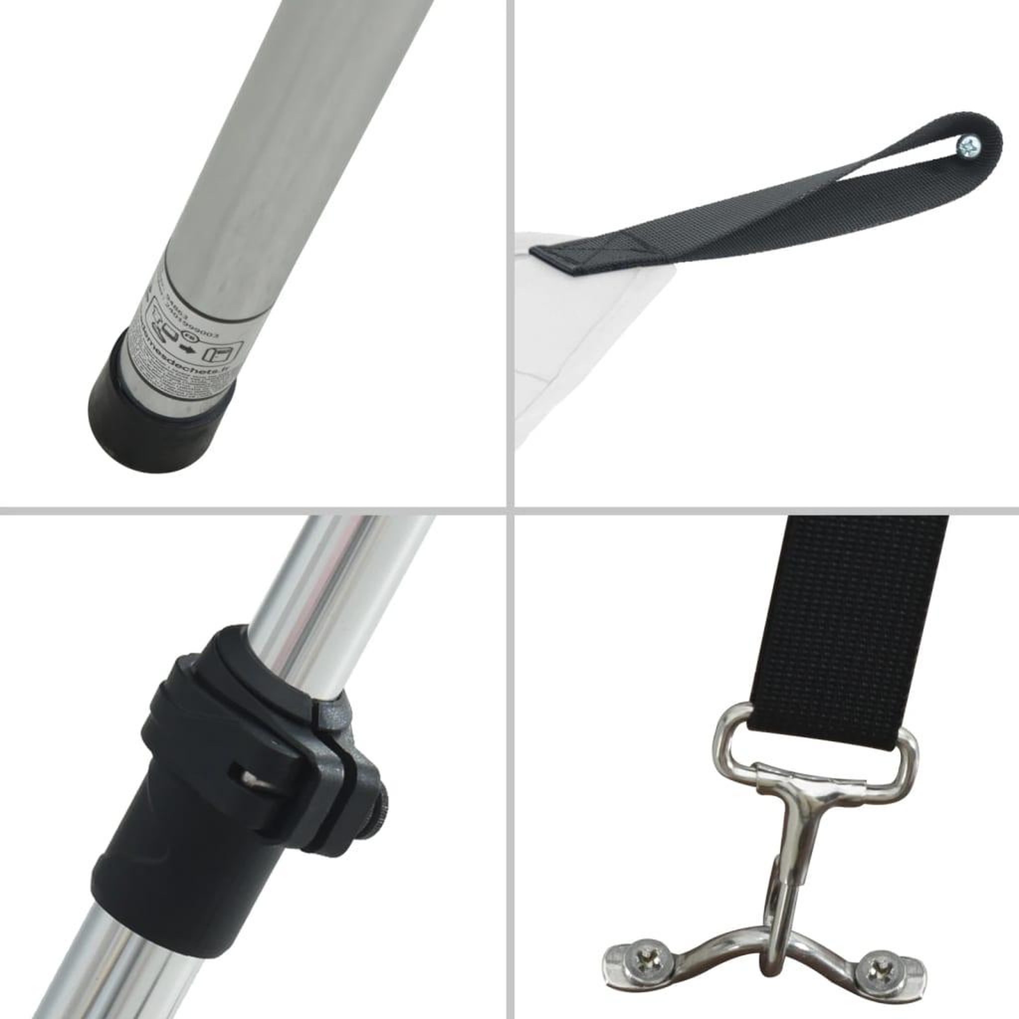 Voir la diapositive 5 : VIDAXL Extension d'ombrage T-Top blanc 170x170x(115-183) cm