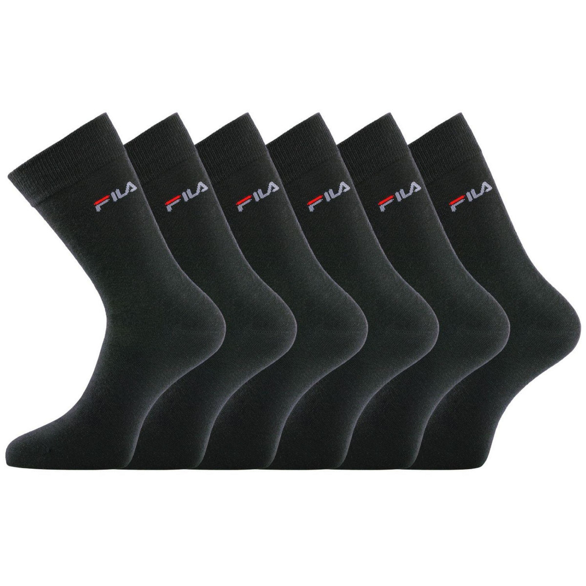 FILA Lot de 6 paires de chaussettes de ville homme F9630 Noir