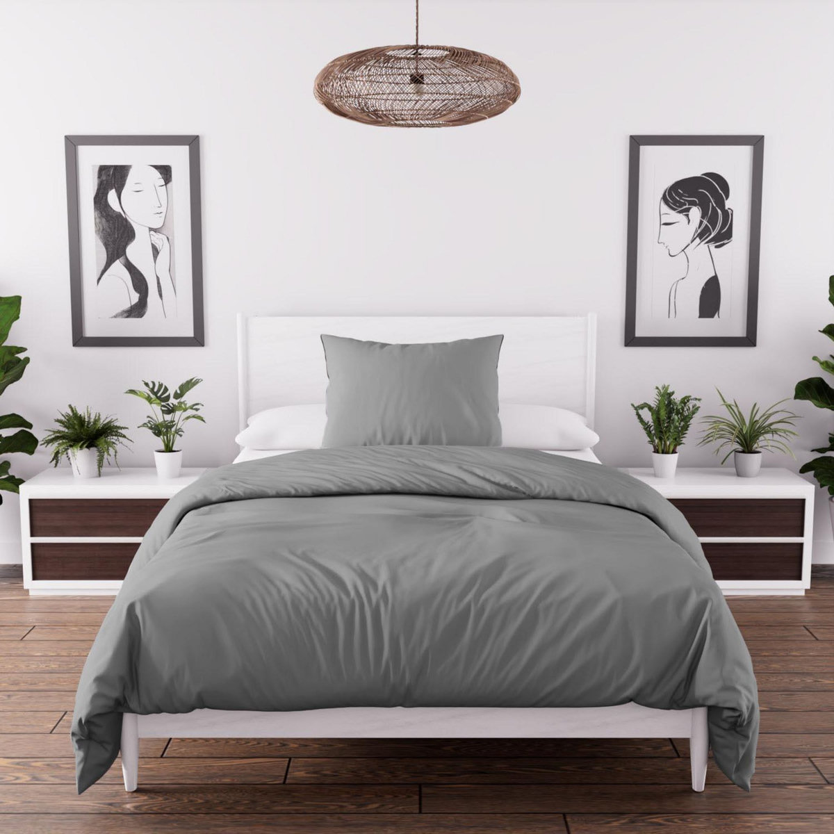 SOLEIL D'OCRE Ensemble couette et parure 5 Pièces BOHEME pour lit en 90x190 cm, par Soleil d'ocre