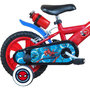 Voir la diapositive 2 : Marvel Vélo enfant - Modèle 12'' Spiderman pour enfant de 85/100 cm avec stabilisateurs - 2 freins - Plaque décorative avant - Porte bidon et roues à bâtons