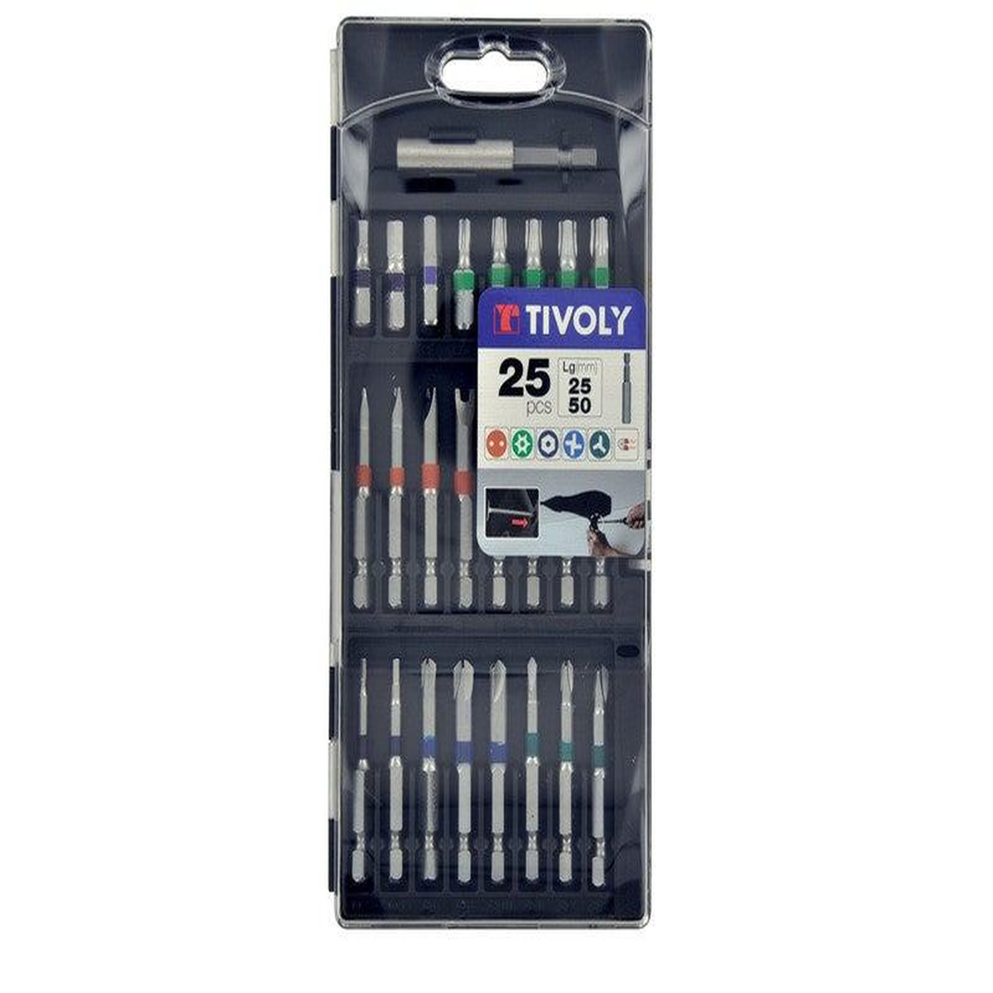 TIVOLY Coffret d'embouts De Vissage De Securite 25Pces