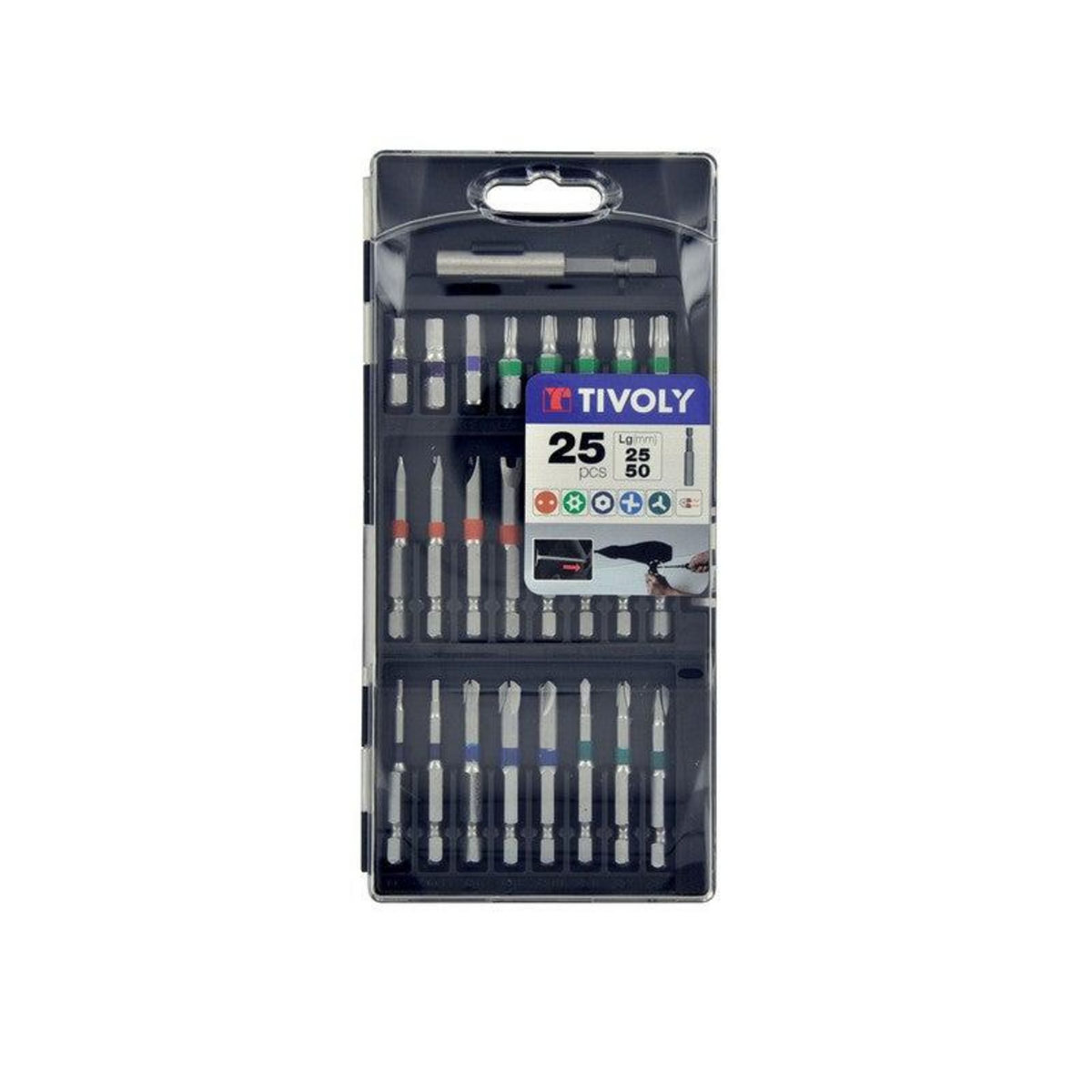 TIVOLY Coffret d'embouts De Vissage De Securite 25Pces