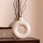 Voir la diapositive 3 : ATMOSPHERA Vase Design en Dolomite  Circle  30cm Blanc & Noir