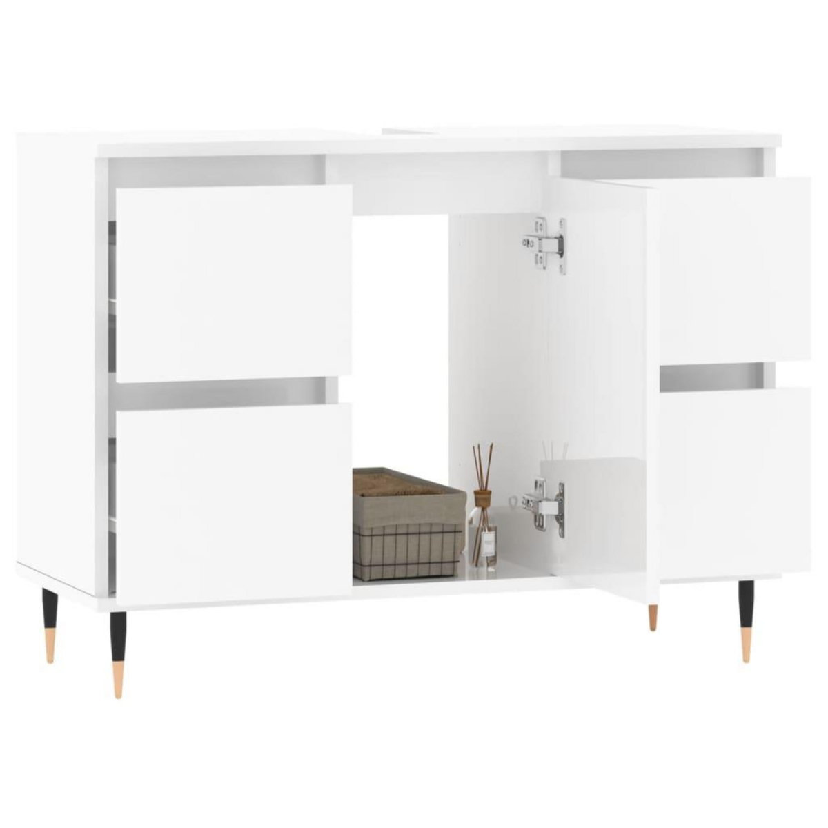 VIDAXL Armoire de salle de bain blanc brillant 80x33x60 cm
