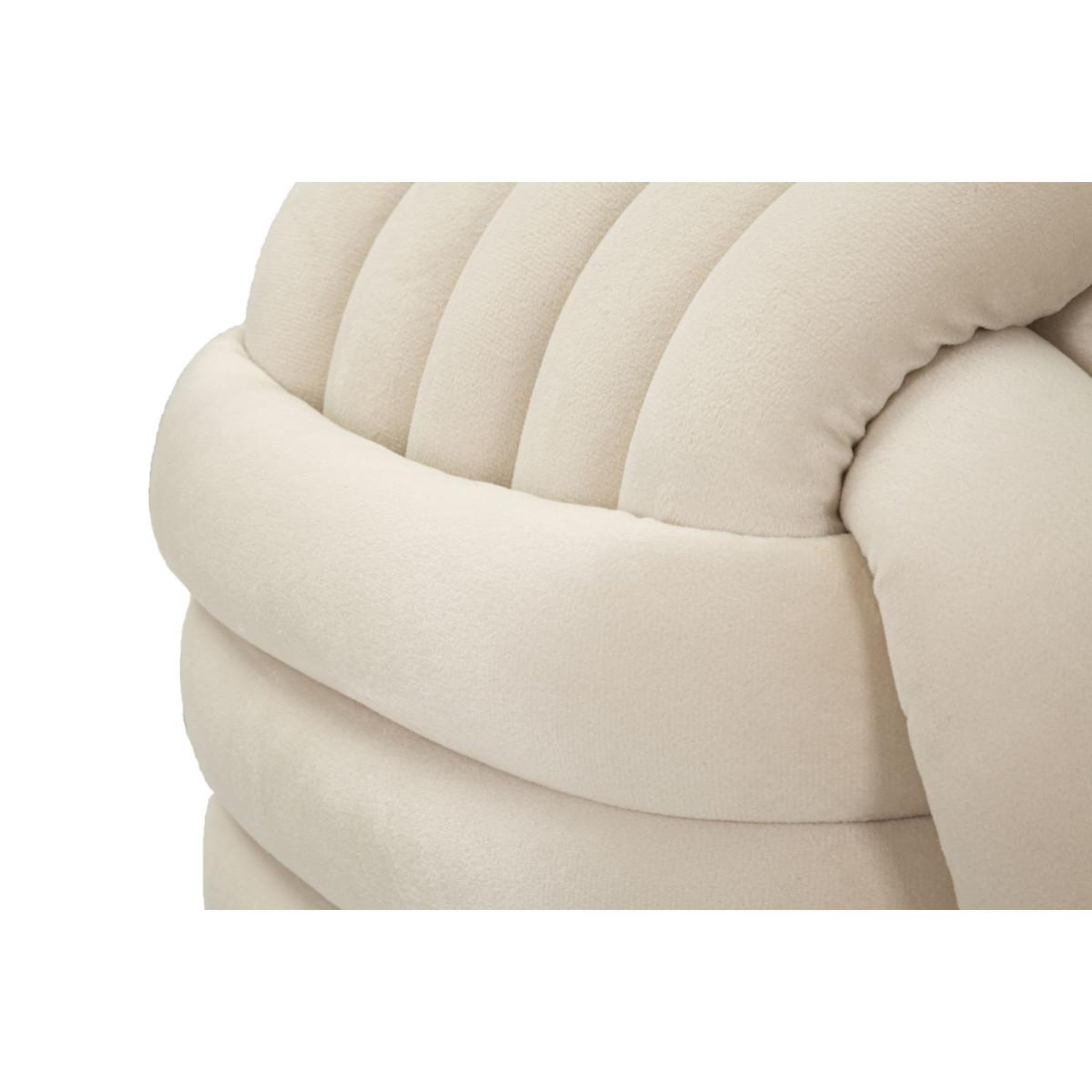Voir la diapositive 5 : Paris Prix Pouf design en velours  softy  45cm crème
