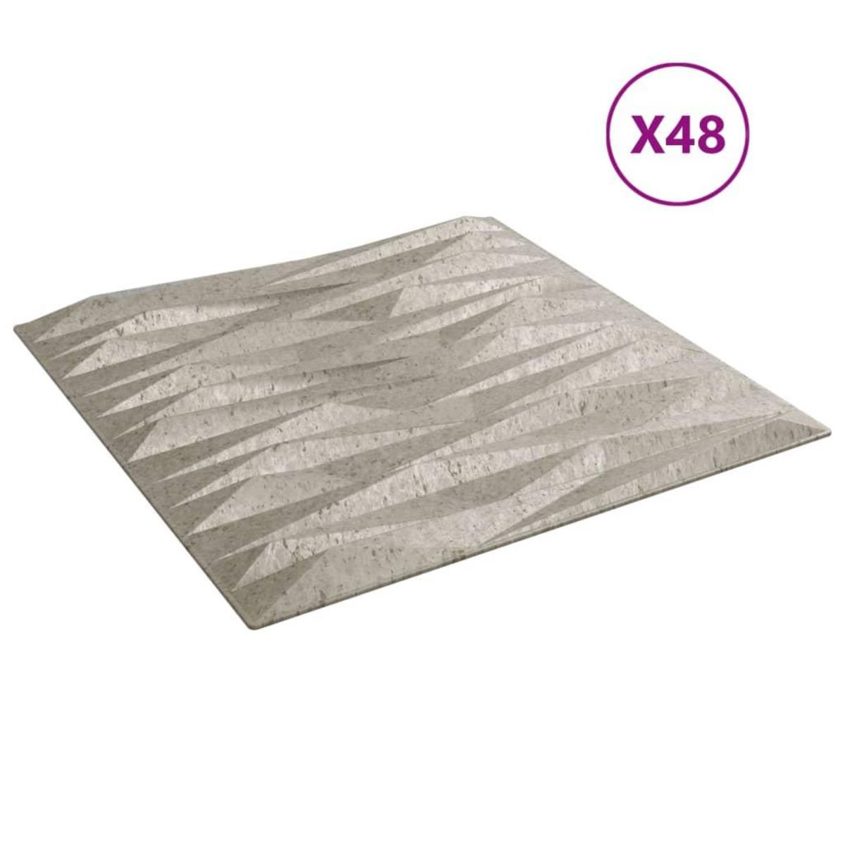 VIDAXL Panneaux muraux 48 pcs beton 50x50 cm XPS 12 m² pierre
