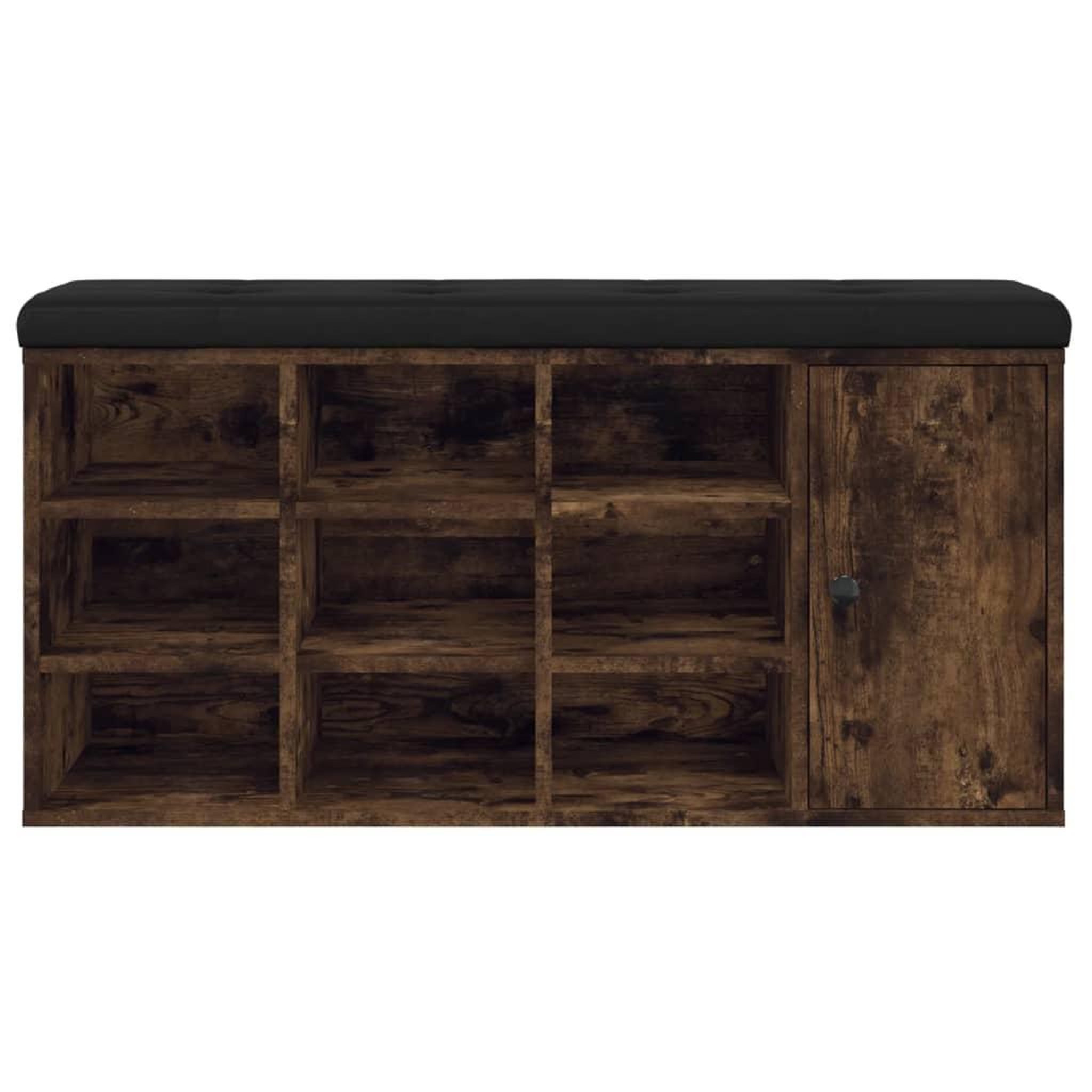 Voir la diapositive 5 : VIDAXL Banc a chaussures chene fume 102x32x50 cm bois d'ingenierie
