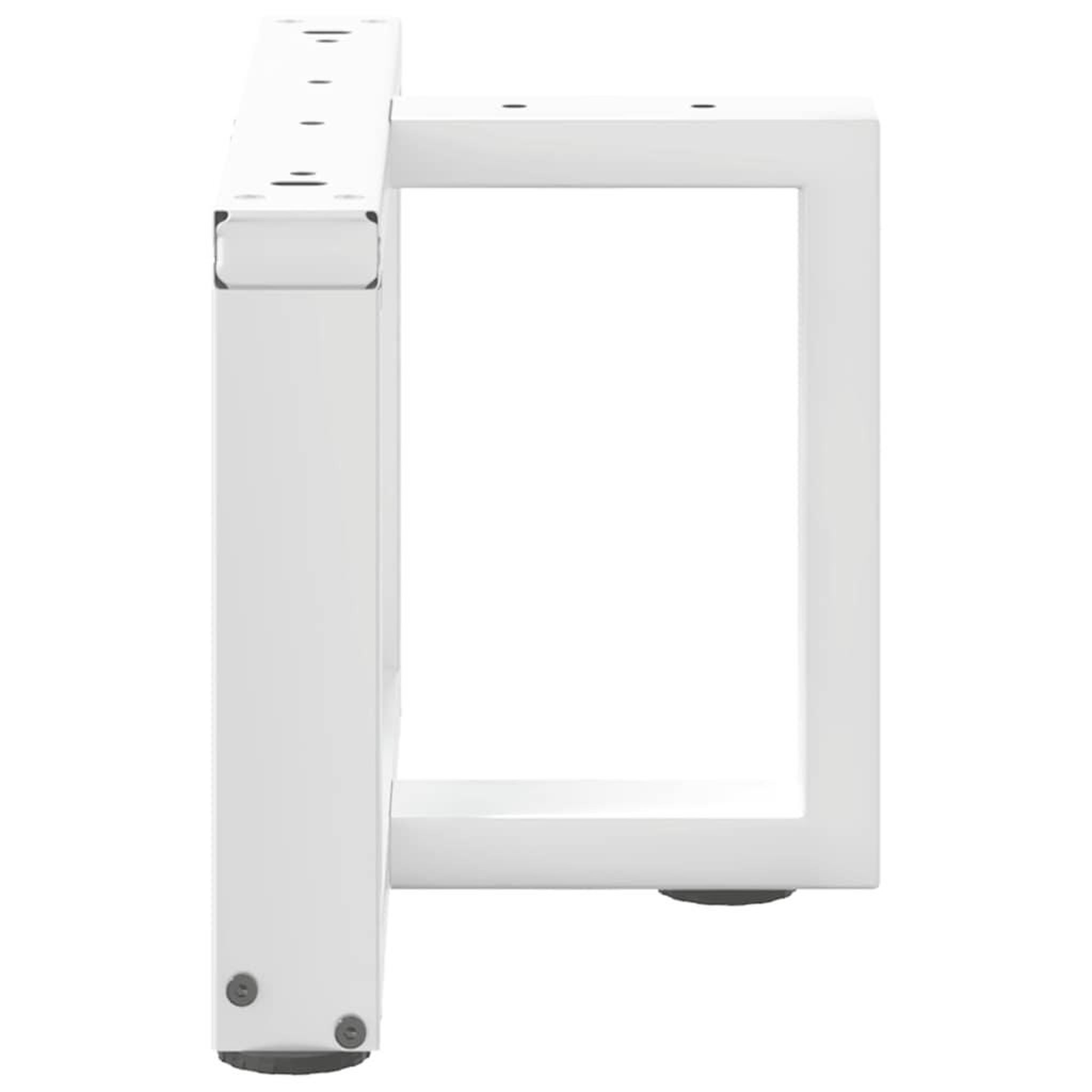 Voir la diapositive 4 : VIDAXL Pieds de table basse en forme de T 2 pcs blanc 40x25x(30-31) cm