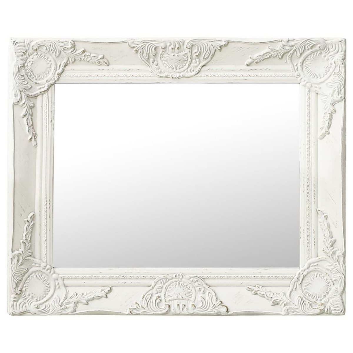 VIDAXL Miroir mural style baroque 50x40 cm Blanc