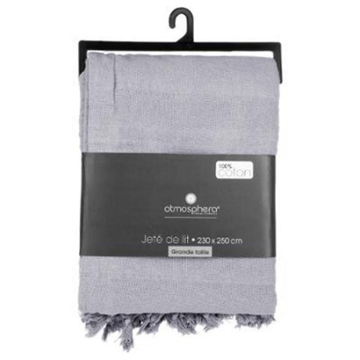 ATMOSPHERA Jeté de Lit Déco  Algodon  230x250cm Gris Clair