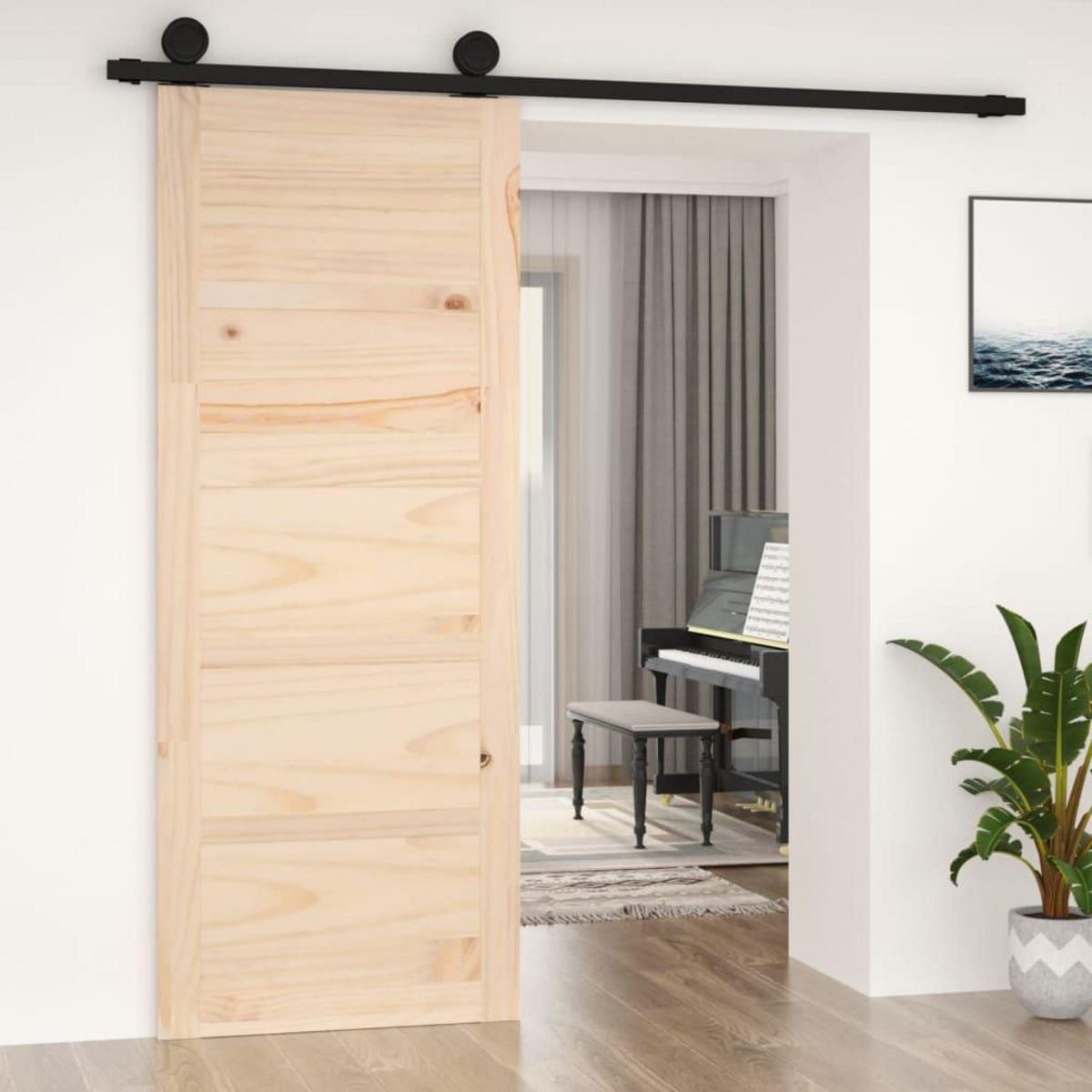 VIDAXL Porte de grange 80x1,8x204,5 cm Bois massif de pin