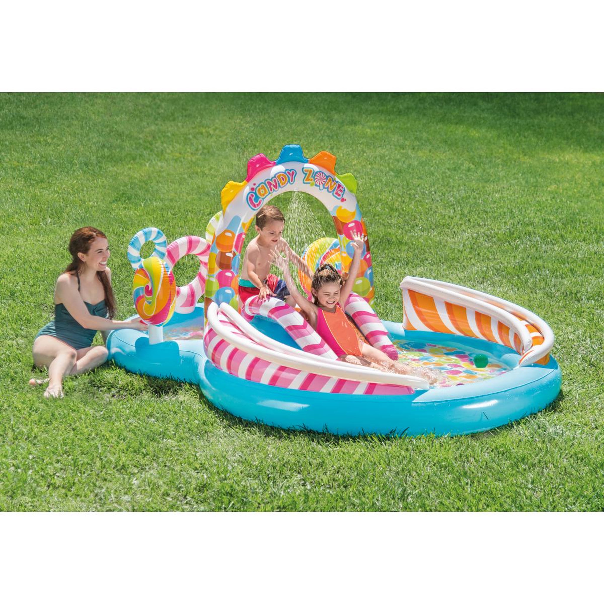 Voir la diapositive 3 : INTEX Aire de jeux gonflable royaume des bonbons - 57149np