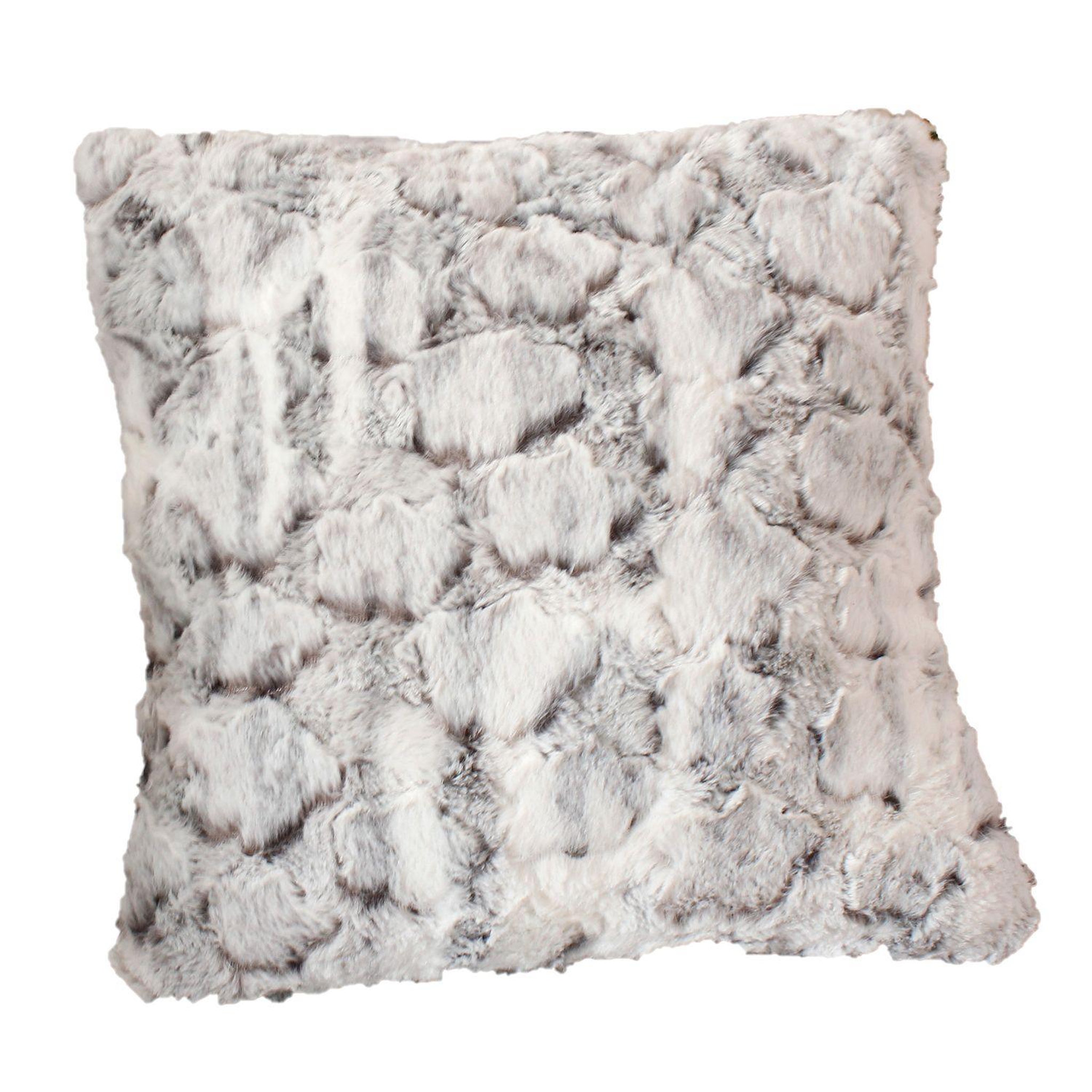 TOILINUX Coussin à poils doux lenvik. Coloris disponibles : Marron, Gris