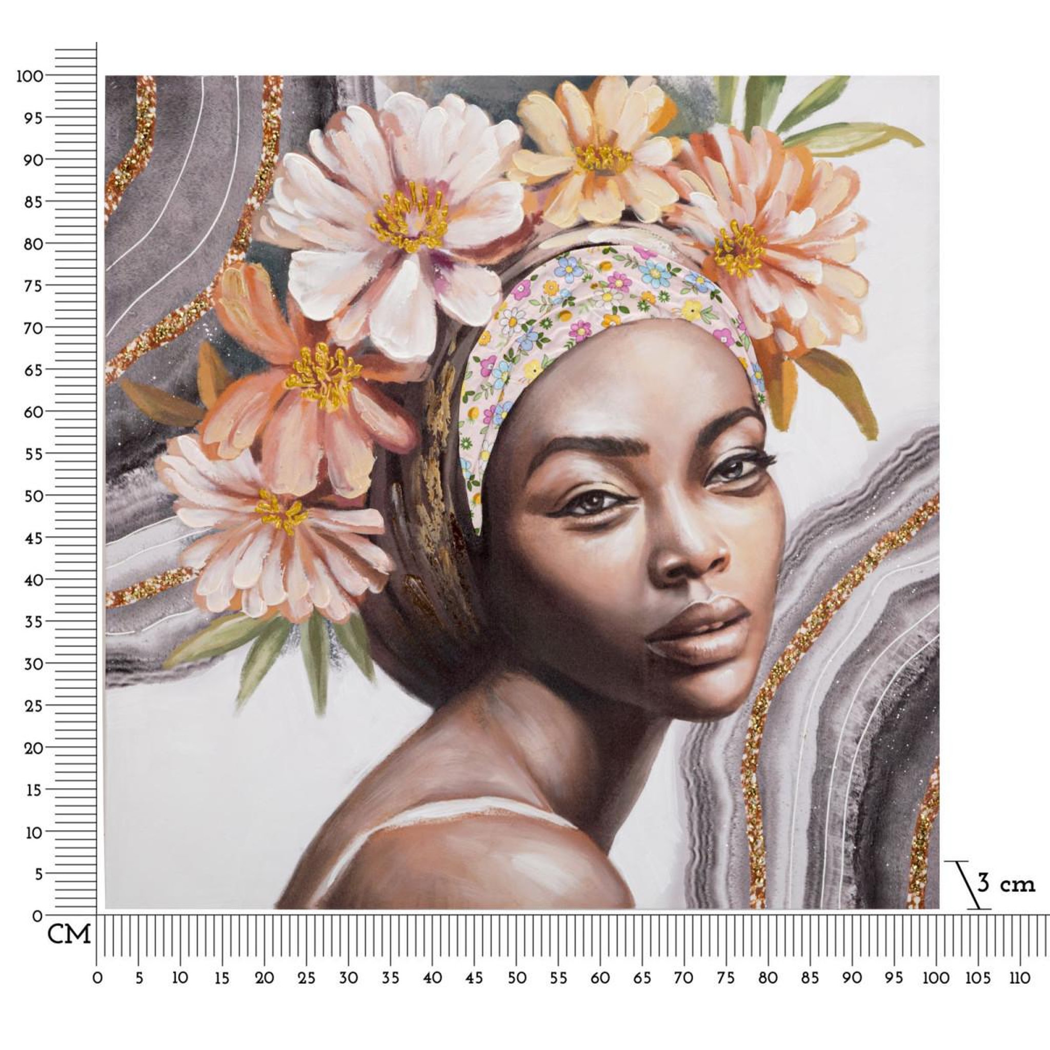 Voir la diapositive 6 : Paris Prix Toile imprimée déco  naomi  100x100cm multicolore