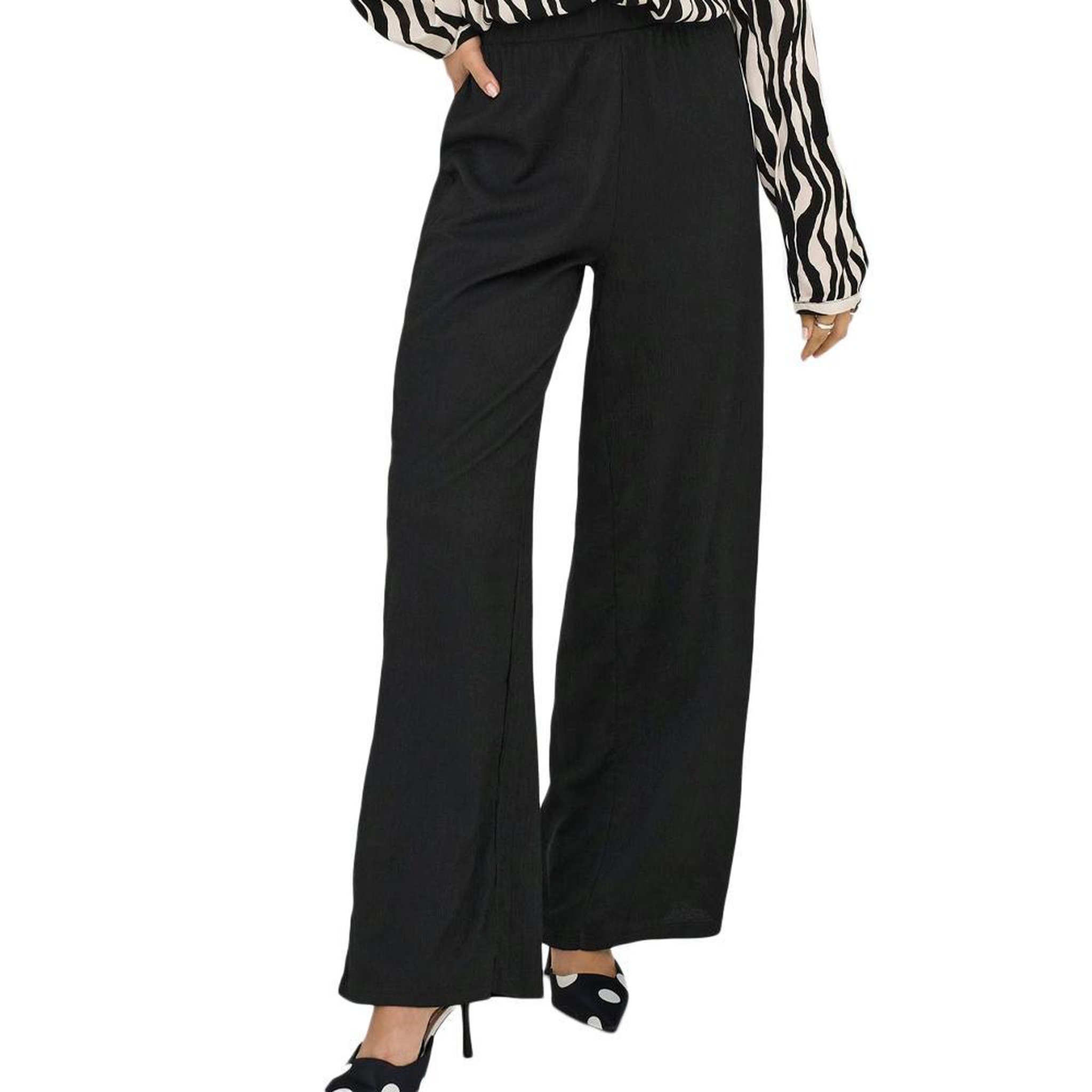JACQUELINE DE YONG Pantalon Fluide  Femme JDY Debbie. Coloris disponibles : Noir
