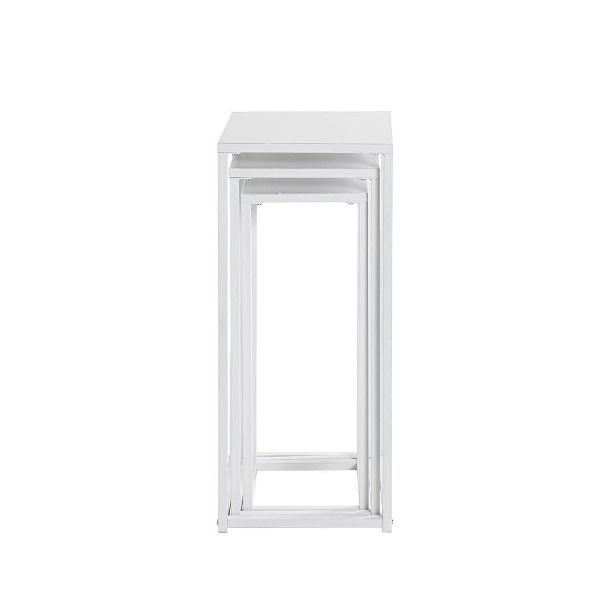 Voir la diapositive 4 : Paris Prix Lot de 3 sellettes en métal  cromano  71cm blanc