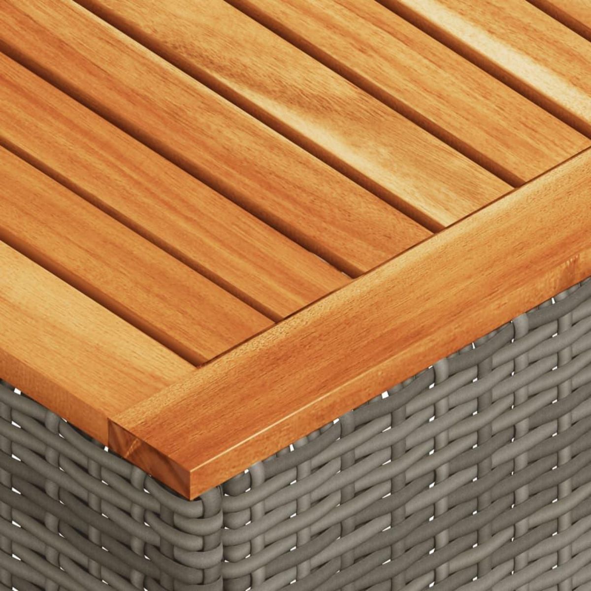 VIDAXL Salon de jardin avec coussins 5 pcs gris resine tressee acacia