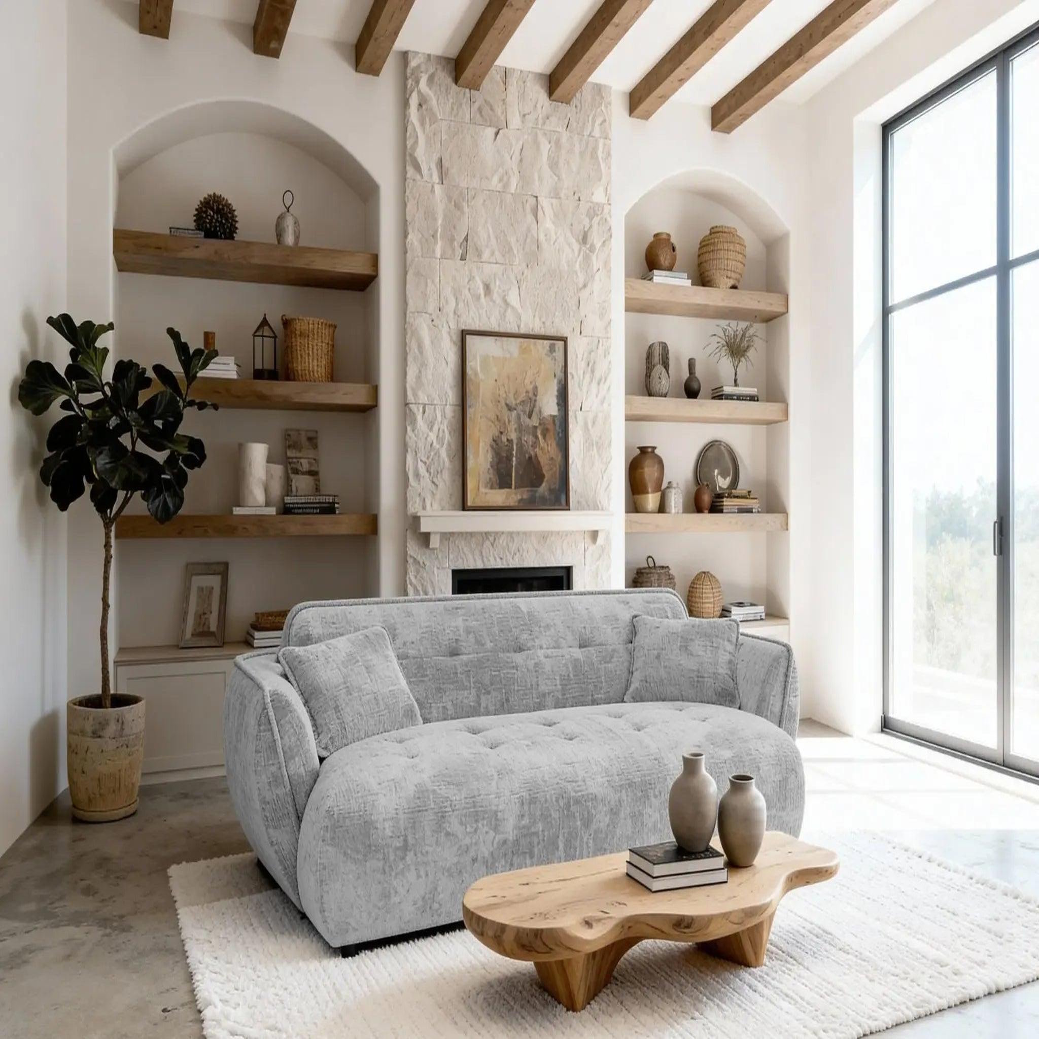 Voir la diapositive 2 : CASANOVA PARIS Mona - canapé droit tissu chenille 3 places