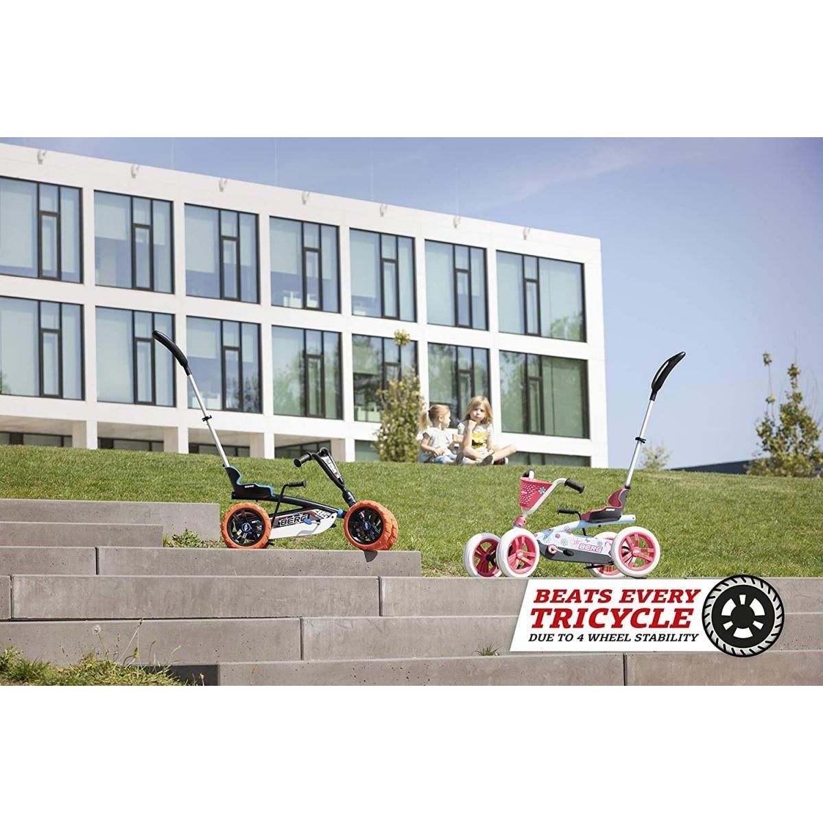 Berg Kart à pédales Buzzy Bloom 2 en 1 avec barre de poussée