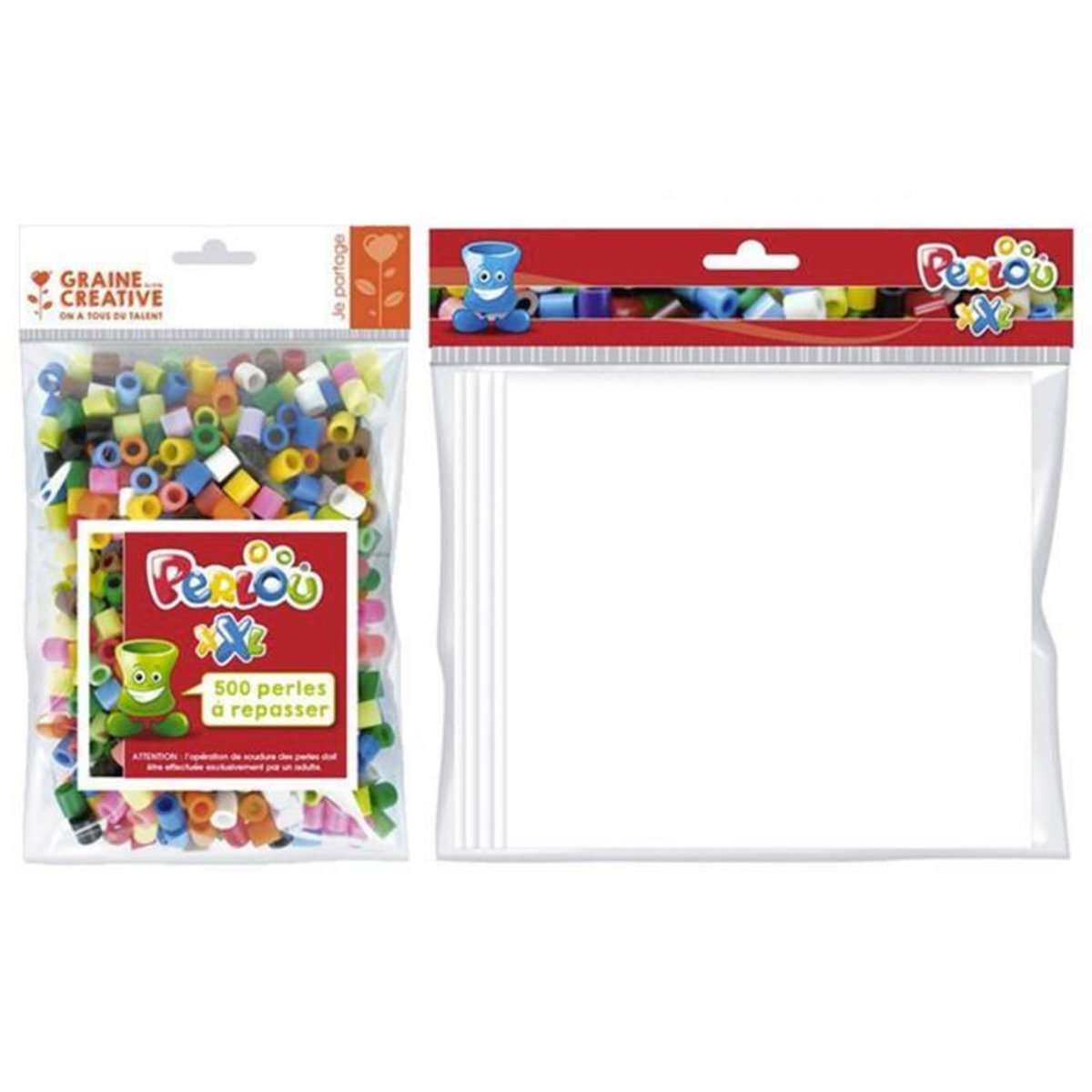 Graine créative 500 perles à repasser + feuille de repassage A4