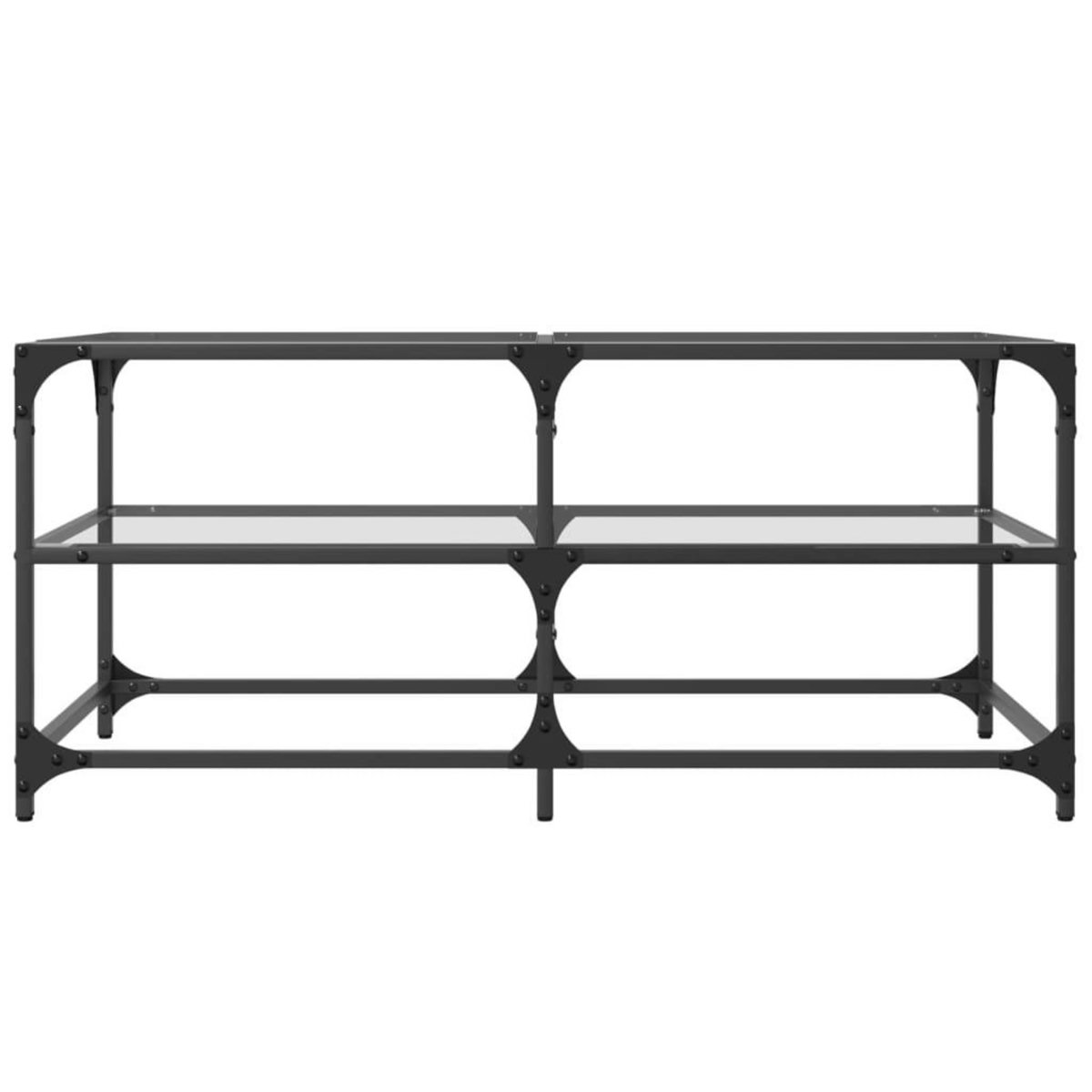 VIDAXL Table basse avec dessus en verre transparent 98,5x50x45cm acier