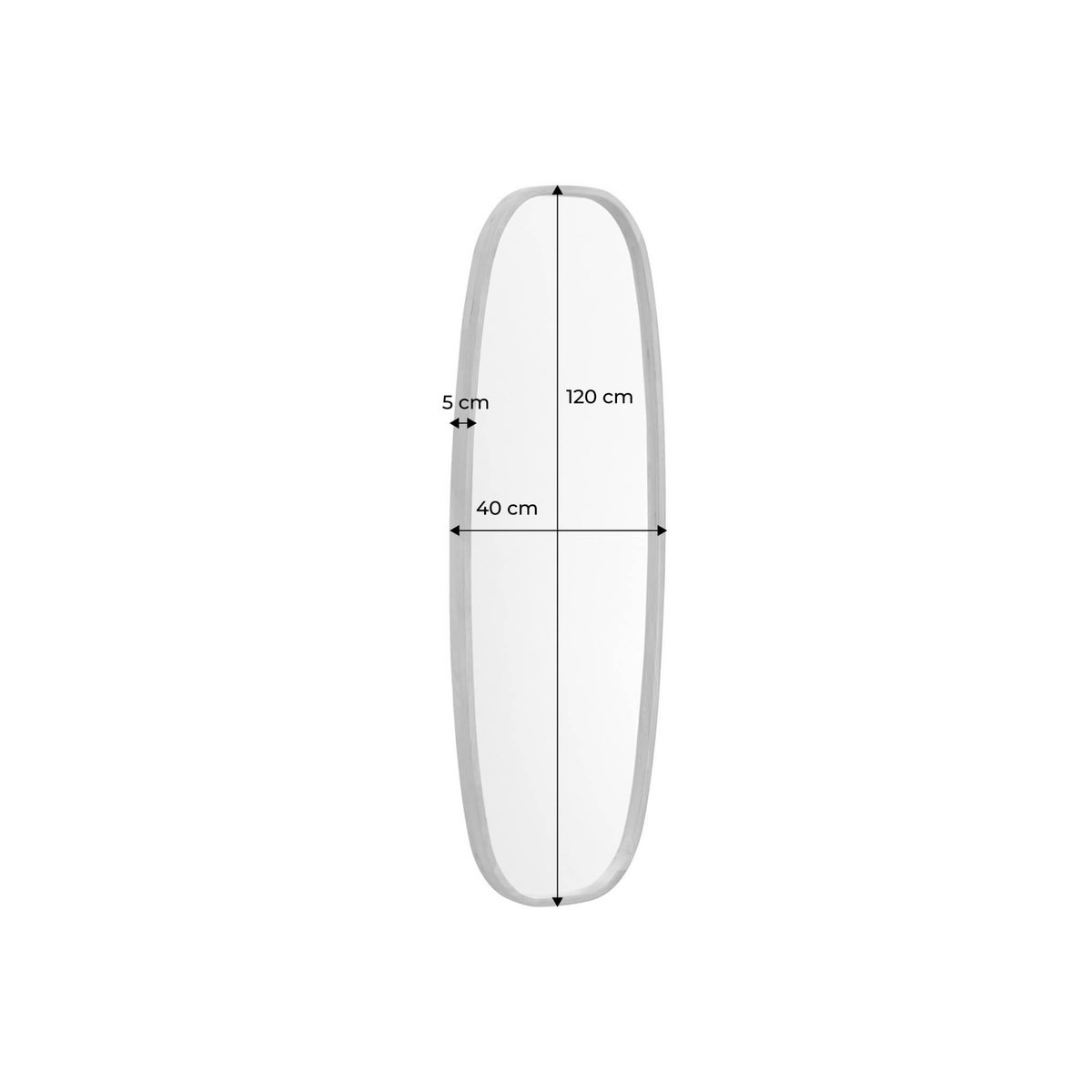 SWEEEK Miroir rectangulaire JAMIE en bois d'hévéa, bords arrondis, couleur bois clair, 2 tailles différentes