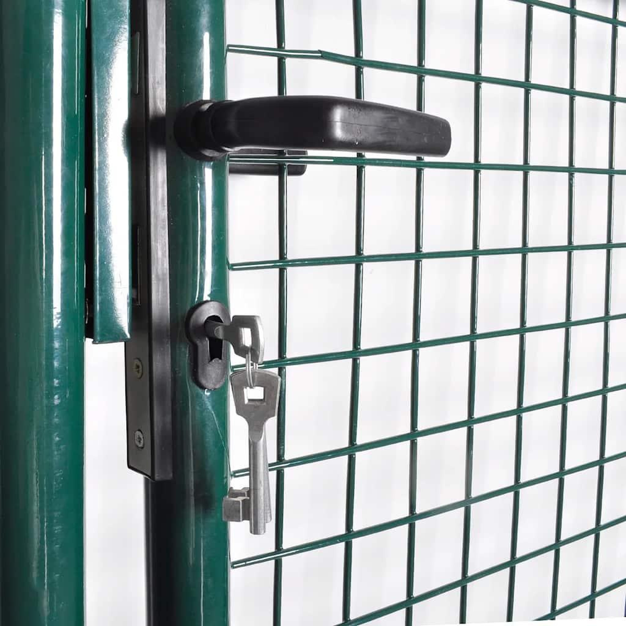 Voir la diapositive 4 : VIDAXL Portail de cloture a une porte 100x100 cm en acier thermolaque