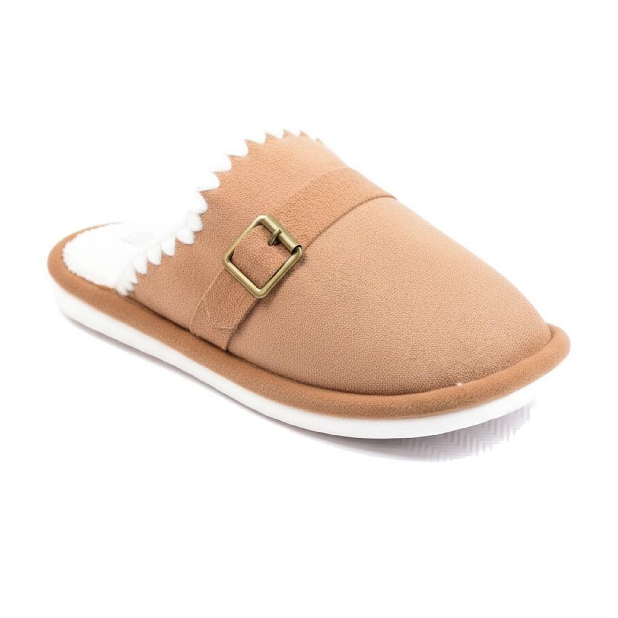 OZABI OZABI Mules Femme, Aspect Daim, Broderie Scandinave, Doublure Fourrure. Coloris disponibles : Marron, Noir, Beige