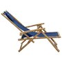 VIDAXL Chaise de relaxation inclinable Bleu marine Bambou et tissu