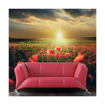 Paris Prix Papier Peint  Morning on the Poppy Meadow. Coloris disponibles : Multicolore