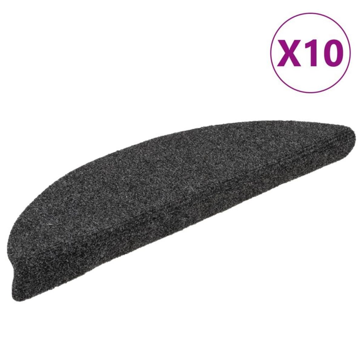 VIDAXL Tapis d'escalier autocollants 10 pcs anthracite 56x17x3 cm