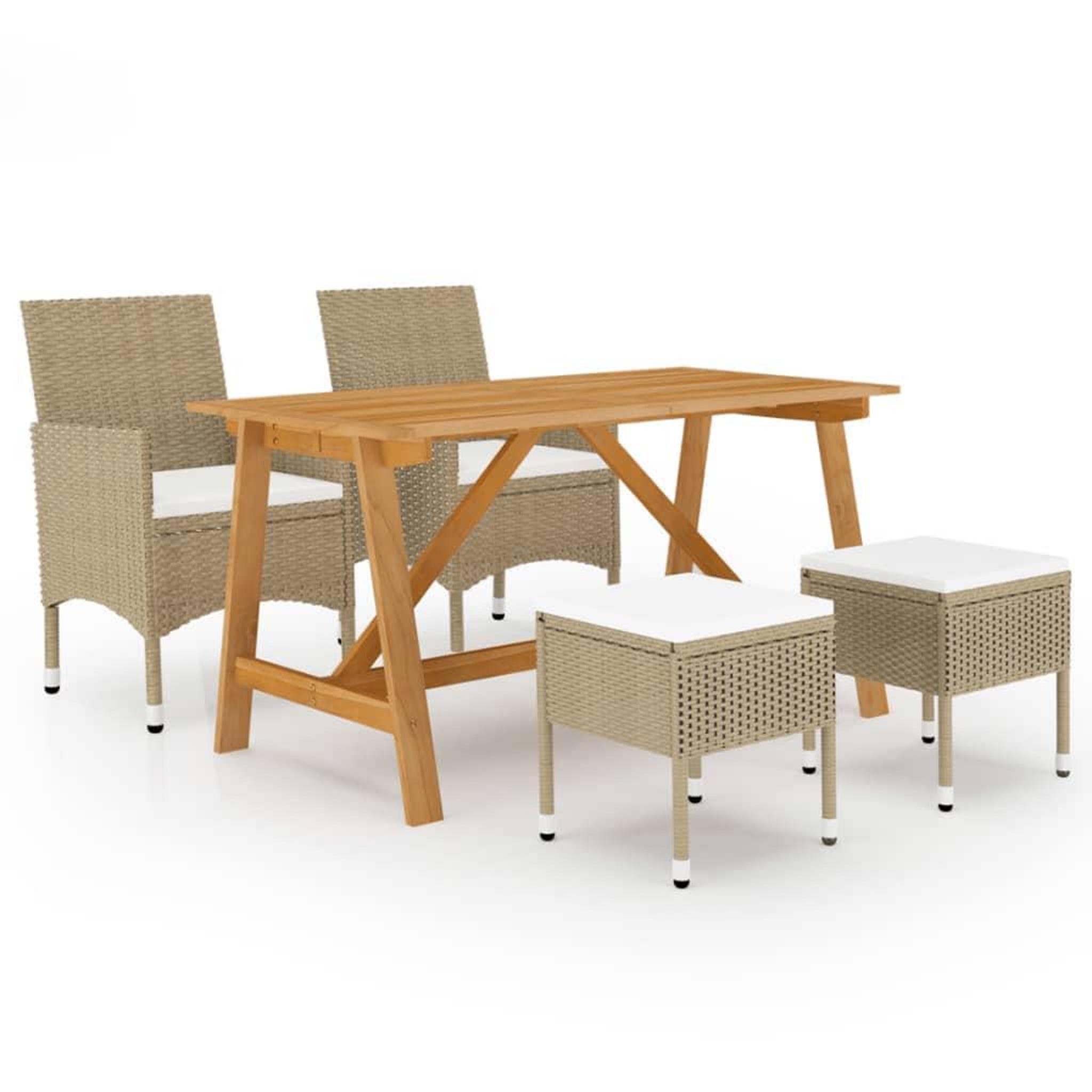 VIDAXL Ensemble a manger de jardin 5 pcs Beige